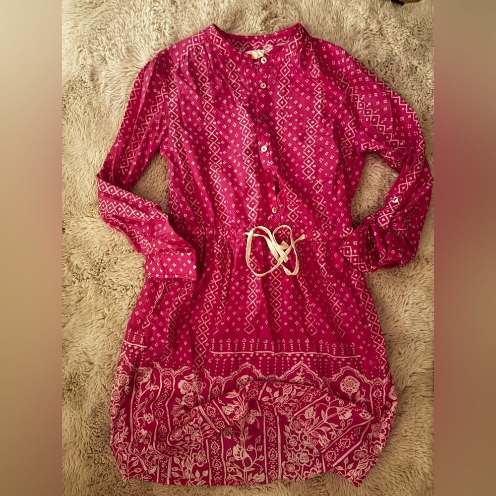 Meadow Rue Red Patterned Midi Dress